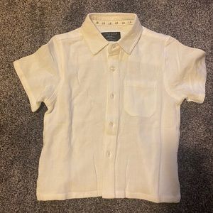 Little Bipsy White Linen Button Up
